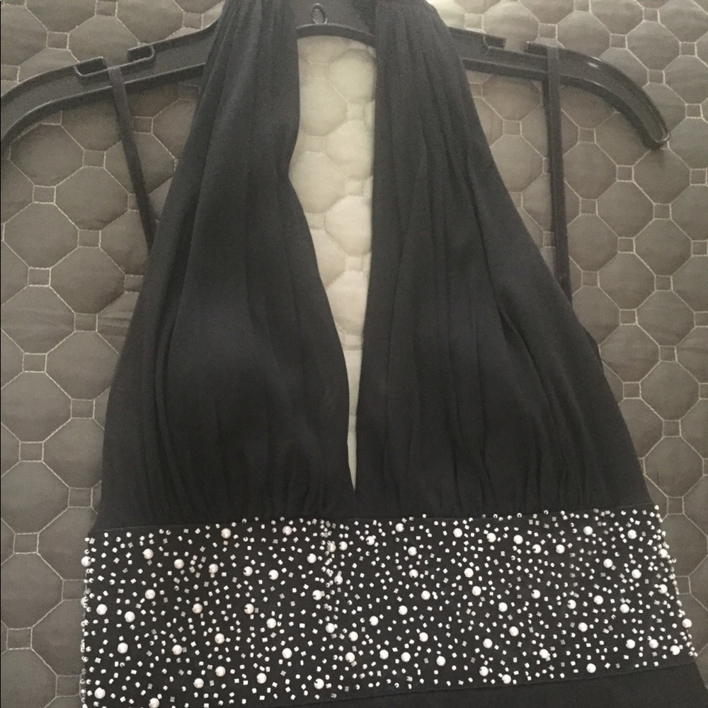 Black halter gown